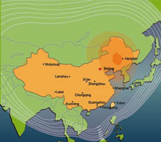ChinaStar-1 Ku-band coverage and EIRP map